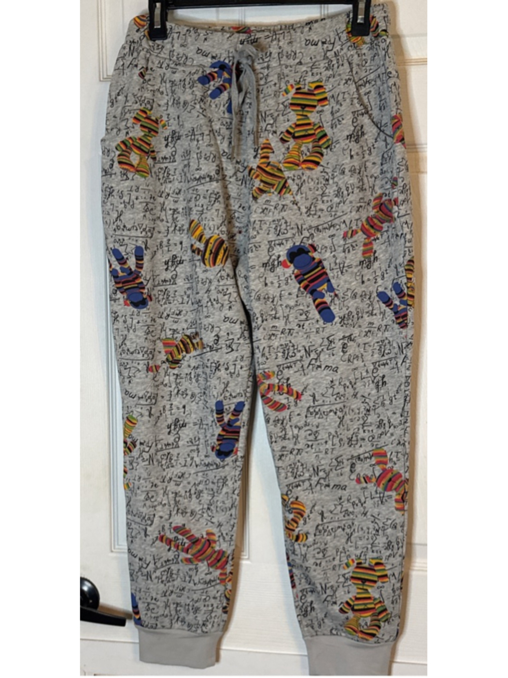 PERFECT FOR A MATH TEACHER!!! Easel Gray Multicolor Graphic Print Joggers